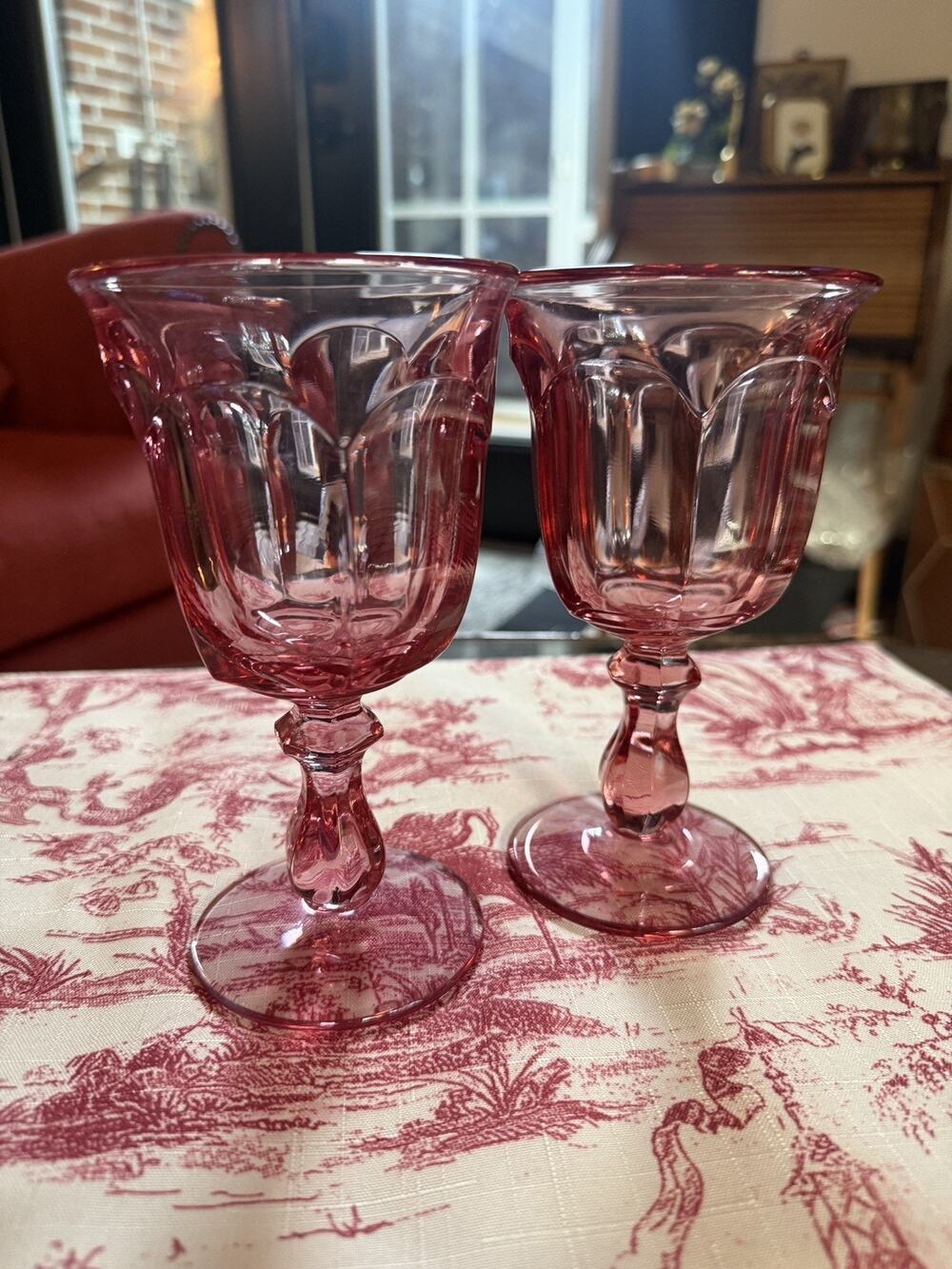 Imperial Glass-Ohio Old Williamsburg Light Pink Wine Glass - Set of 2